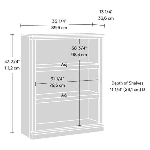 3-Shelf Adjustable Bookcase