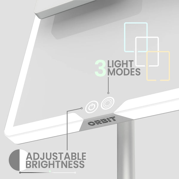 LED Vanity Mirror with Lights & 7X Magnification – Dimmable USB-C Rechargeable Tabletop Mirror