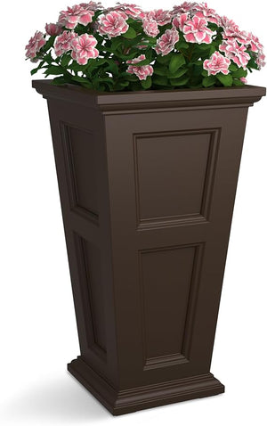Tall Self-Watering Planter — 34" Polyethylene, UV & Weather Resistant, Indoor & Outdoor
