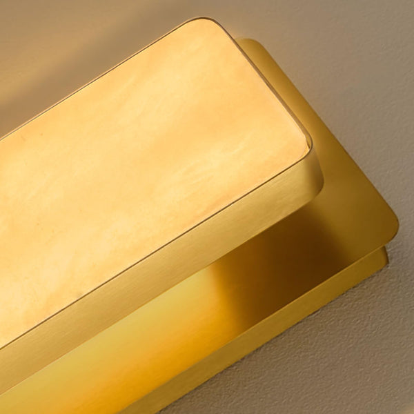 Alabaster Wall Sconce with LED Strip – Dimmable Brass Stone Light
