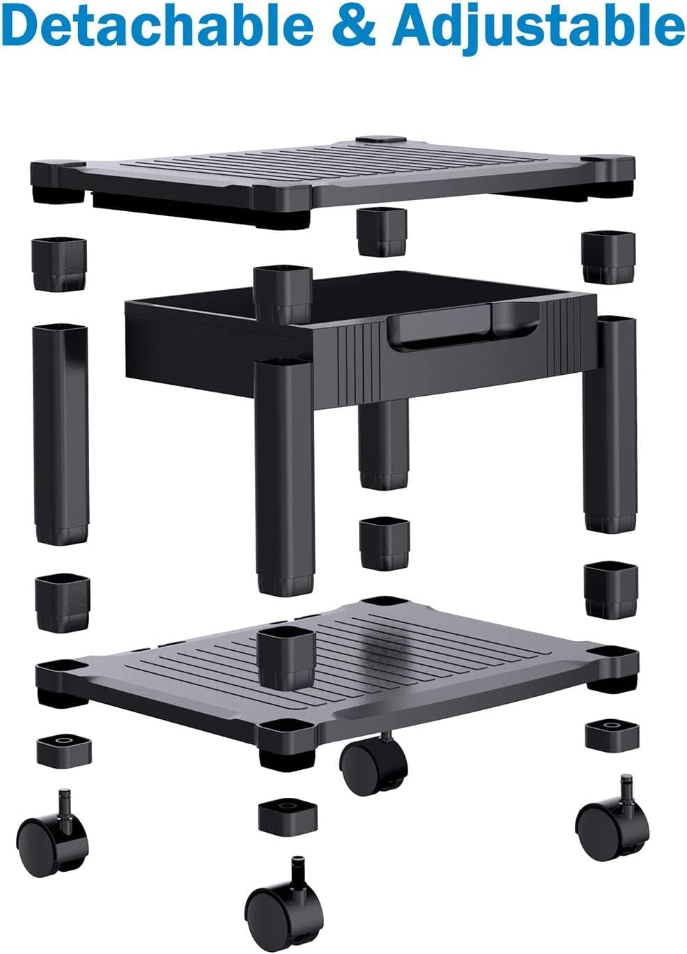 Printer Stand with Cable Management & Storage Drawer
