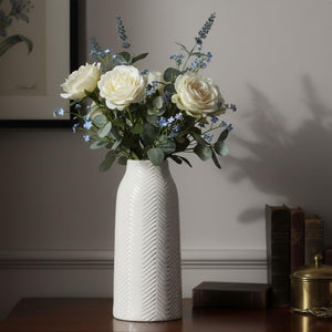 White Ceramic Flower Vase – Small, Medium & Large