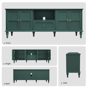 ARTPOWER 67'' Mid-Century Modern TV Stand with Storage Drawer and Doors, Long TV Stand with Adjustable Shelves for 75 Inch TV for Living Room, Bedroom, Green