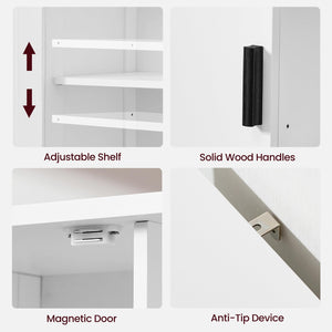 Storage Cabinet with 2 Doors & 4 Shelves