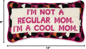 Needlepoint Throw Pillow – Wool Embroidered Accent Pillow