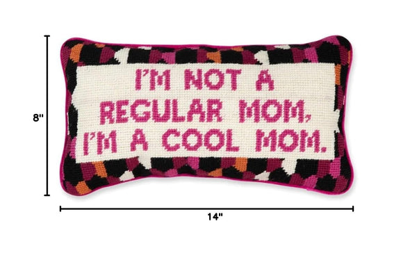 Needlepoint Throw Pillow – Wool Embroidered Accent Pillow