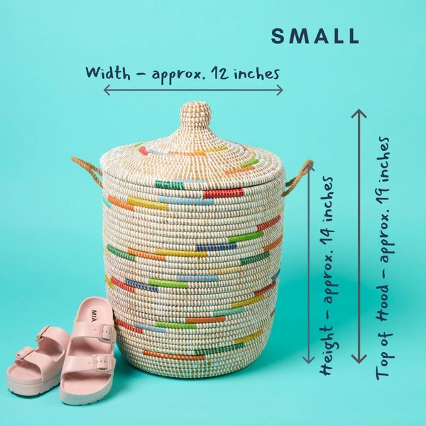 Wicker Grass Storage Basket with Removable Lid & Rope Handles – Modern Coastal