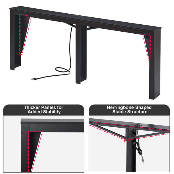 Narrow Console Table with Power Outlets & USB Ports