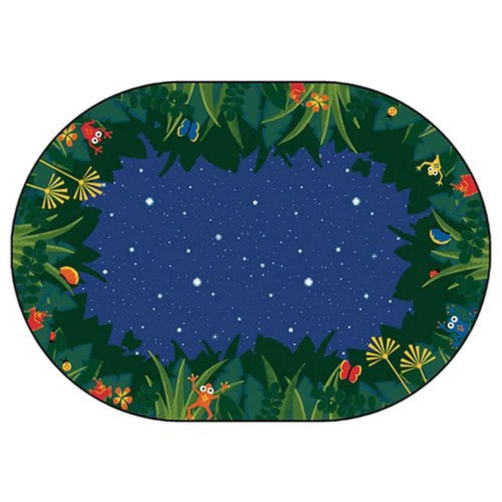 Blue Oval Kids Area Rug 6ft x 9ft — Nylon Tufted Stain-Resistant