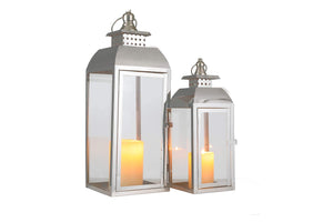 Set of 2 Vintage Metal Candle Lanterns – Indoor & Outdoor Hanging Lanterns