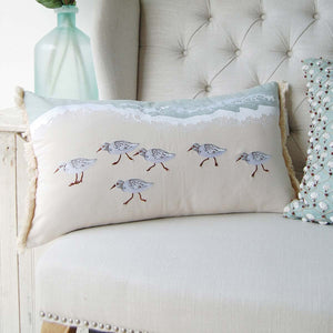 Beach Sandpipers Lumbar Pillow