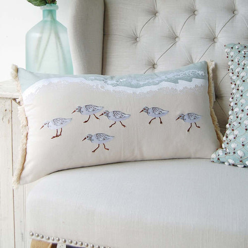 Beach Sandpipers Lumbar Pillow