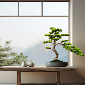 Artificial Bonsai Tree with Ceramic Pot — Indoor Faux Juniper Plant Decor