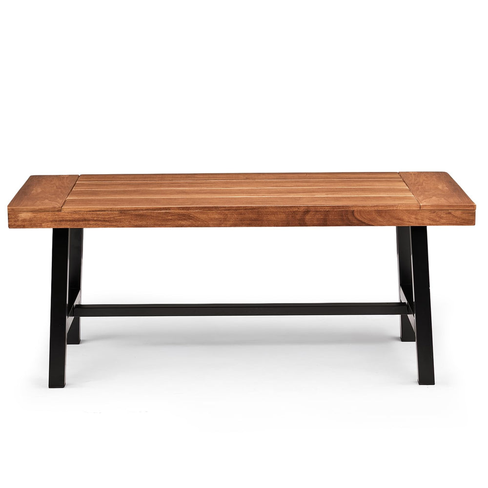 Outdoor Wooden Coffee Table with Metal Frame