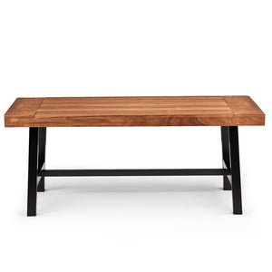 Outdoor Wooden Coffee Table with Metal Frame