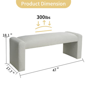 47" Upholstered Bench with Solid Wood Frame