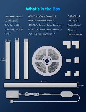 RGBIC LED Strip Lights with Diffuser Channel Cover