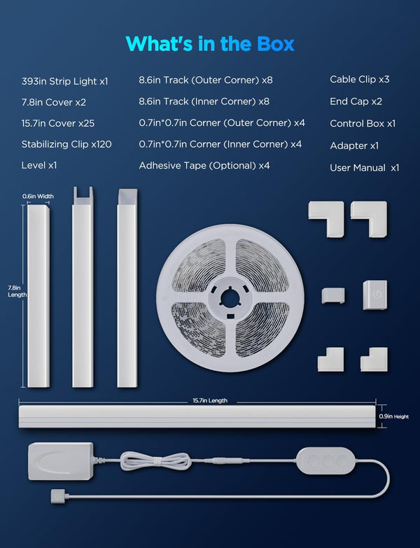 RGBIC LED Strip Lights with Diffuser Channel Cover