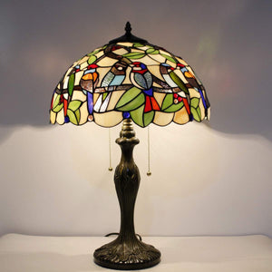 Tiffany Stained Glass Table Lamp – Double Birds