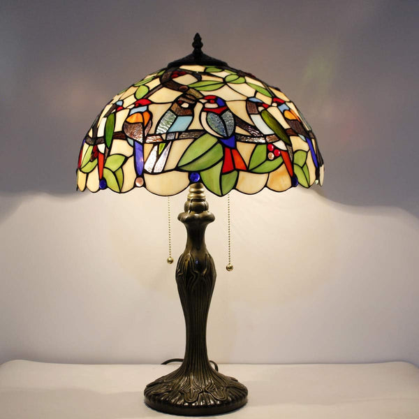 Tiffany Stained Glass Table Lamp – Double Birds