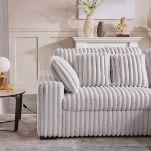 Convertible Sectional Sofa with Power Recliner & USB Charging