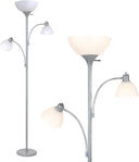 Sky Dome Double LED Torchiere Floor Lamp with Reading Arms