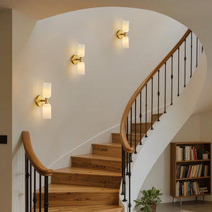 Alabaster Wall Sconce – Natural Marble, 14 Inch