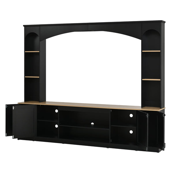 91" Arched Entertainment Center Wall Unit