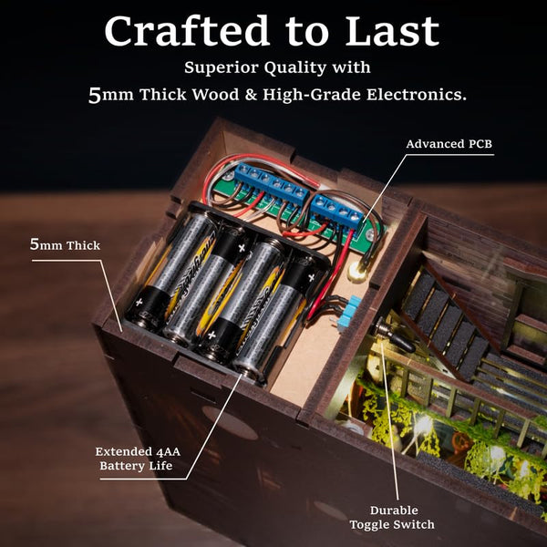 DIY Book Nook Miniature Kit with LED Lights