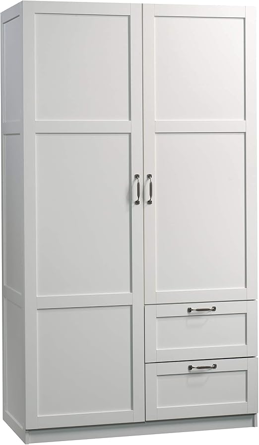 Wardrobe Storage Cabinet with Drawers and Hanging Rail