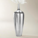Fluted Floor Vase with Metallic Finish — Fiberglass, 48.75" Tall