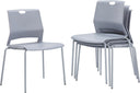 Stackable Chairs Set of 4 with Metal Frame