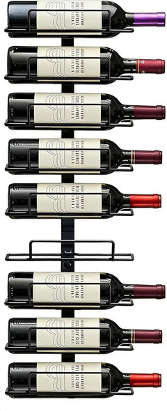 Wall Mount Wine Rack – Black Metal Bottle Holder