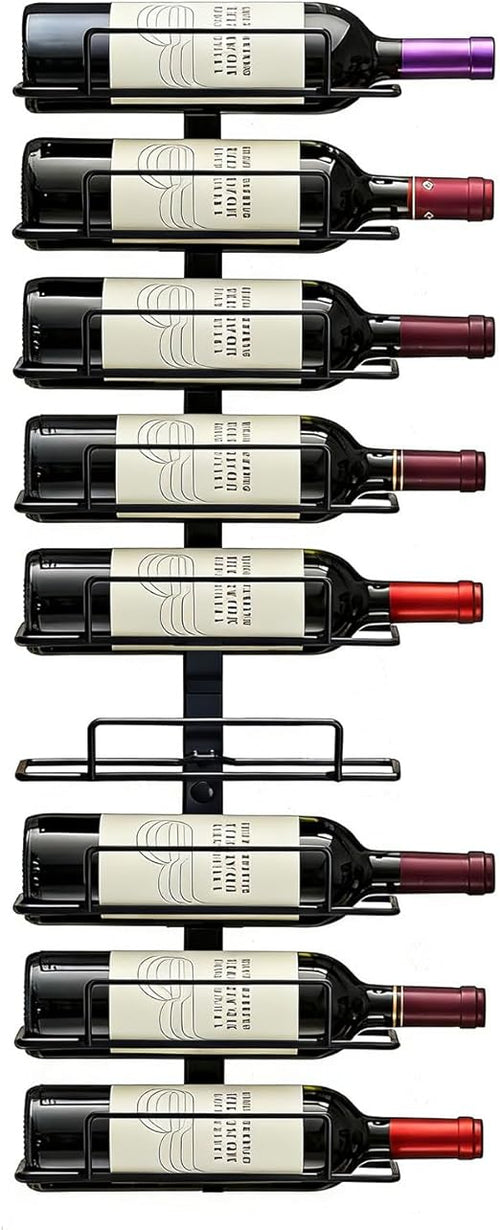Wall Mount Wine Rack – Black Metal Bottle Holder