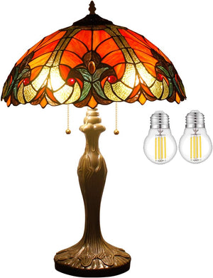 Tiffany Table Lamp – Red Stained Glass, 16x24 Inch