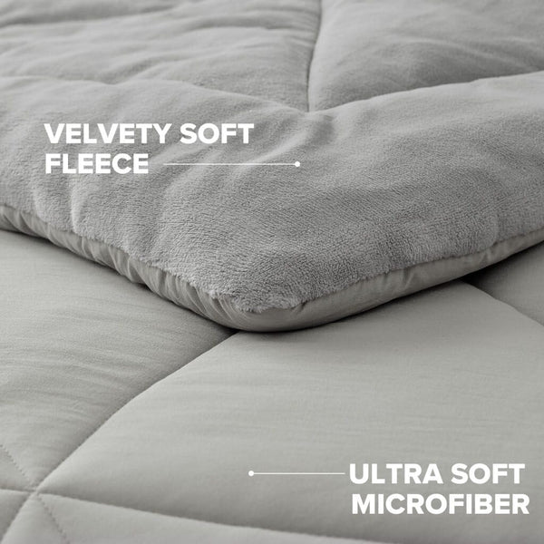 Reversible Comforter Set with Down Alternative Fill & Pillow Shams