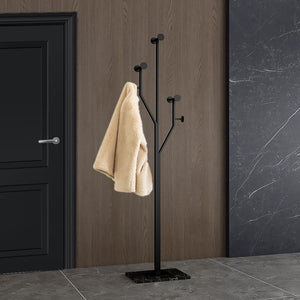 Tree-Shaped Coat Rack with Marble Base – 8 Hooks, 68.9" Tall
