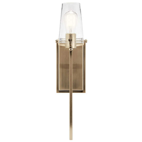 1-Light Wall Sconce with Clear Seeded Glass – Champagne Bronze