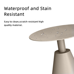 Round Aluminum Outdoor Side Table with Pedestal Base