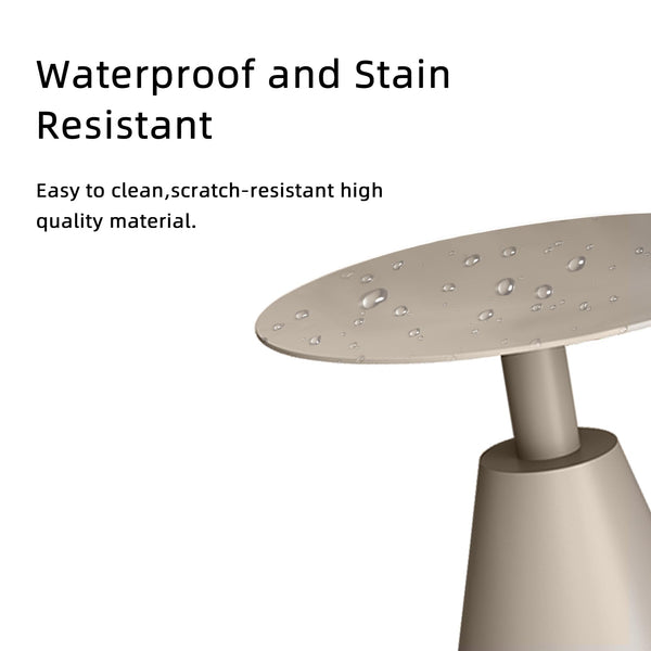Round Aluminum Outdoor Side Table with Pedestal Base