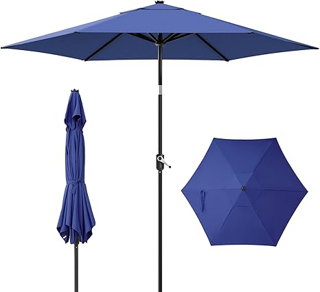 9 Ft Patio Umbrella with Push Button Tilt & UV Protection