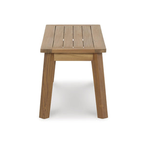 Outdoor Acacia Wood Dining Bench – Slatted Patio Seat, Light Brown