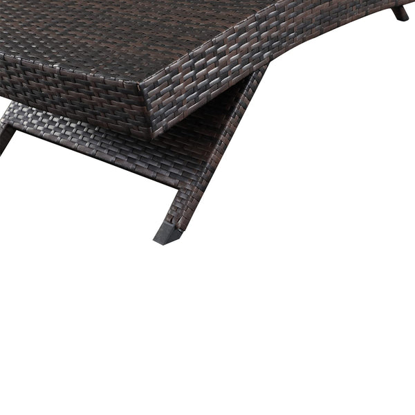 Outdoor Rattan Reclining Chaise Lounge Chair