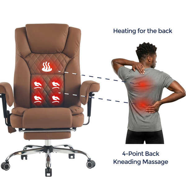 Prestige Heat & Kneading Massage Office Chair with Footrest