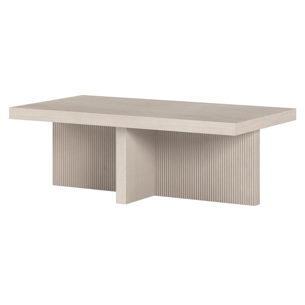 44" Fluted Rectangular Pedestal Coffee Table