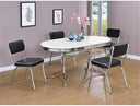 5-Piece Oval Dining Table Set with 4 Faux Leather Side Chairs