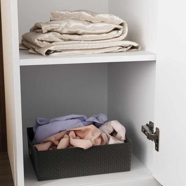 Slim Wardrobe Armoire with Clothing Rod & Storage Shelves