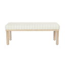 Upholstered Accent Bench with Wood Legs