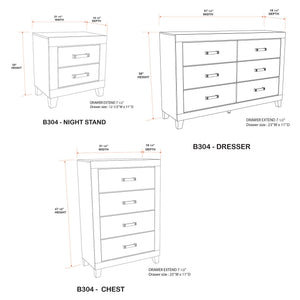 Farmhouse 6-Piece Queen Bedroom Set with Bed Frame, Dresser, Mirror, Chest & 2 Nightstands