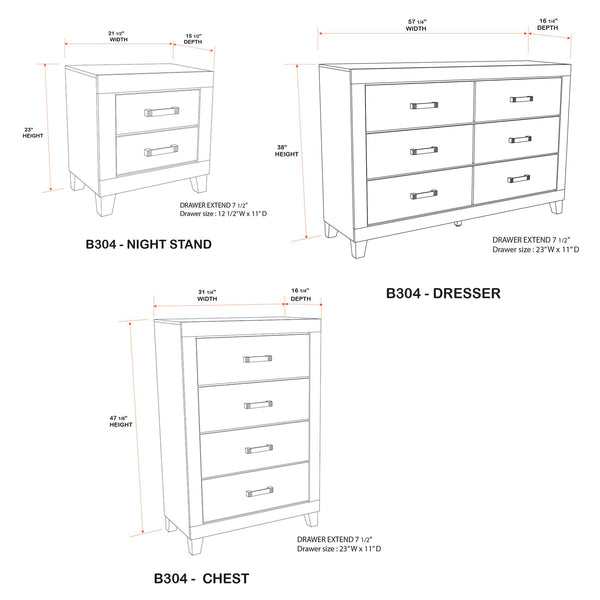 Farmhouse 6-Piece Queen Bedroom Set with Bed Frame, Dresser, Mirror, Chest & 2 Nightstands